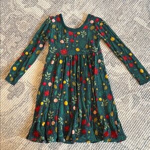 Little Sleepies Green Red Long Sleeve Sundress